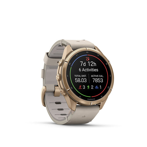 Garmin, fenix 9 Pro inReach 43mm, Watch, Watch Color: Titanium, Wristband: Shell Pink/ Autumn Orange - Silicone