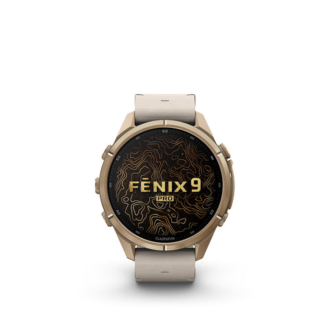 Garmin, fenix 9 Pro inReach 43mm, Watch, Watch Color: Titanium, Wristband: Shell Pink/ Autumn Orange - Silicone