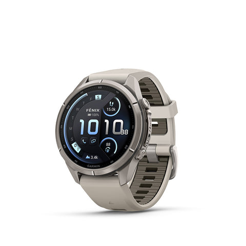 Garmin, fenix 9 Pro inReach 43mm, Watch, Watch Color: Titanium, Wristband: Shell Pink/ Autumn Orange - Silicone