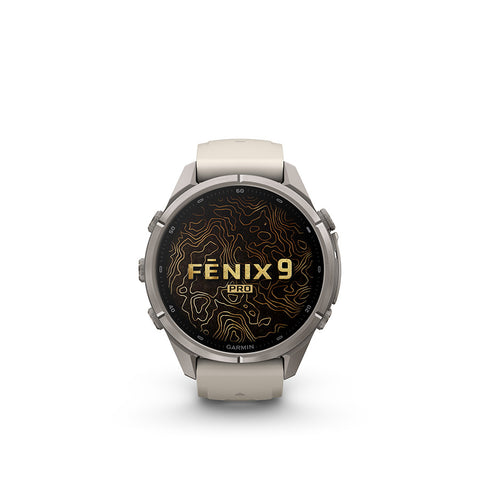 Garmin, fenix 9 Pro inReach 43mm, Watch, Watch Color: Titanium, Wristband: Shell Pink/ Autumn Orange - Silicone