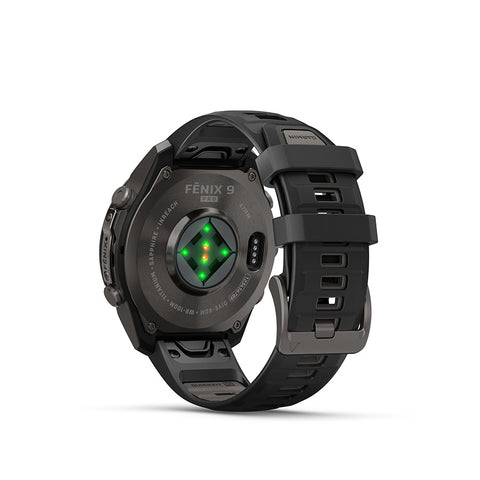 Garmin, fenix 9 Pro inReach 47mm, Watch, Watch Color: Titanium, Wristband: Autumn Orange / Spark Orange - Silicone