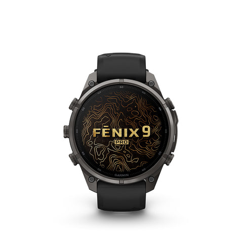 Garmin, fenix 9 Pro inReach 47mm, Watch, Watch Color: Titanium, Wristband: Autumn Orange / Spark Orange - Silicone