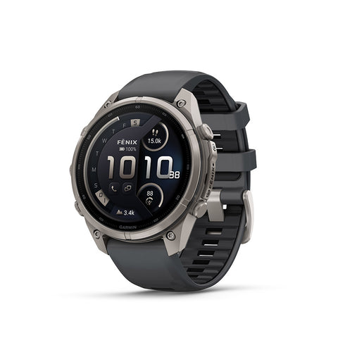 Garmin, fenix 9 Pro inReach 47mm, Watch, Watch Color: Titanium, Wristband: Autumn Orange / Spark Orange - Silicone