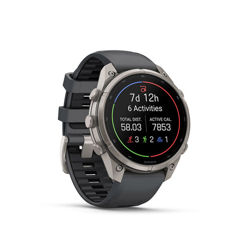Garmin, fenix 9 Pro inReach 47mm, Watch, Watch Color: Titanium, Wristband: Autumn Orange / Spark Orange - Silicone