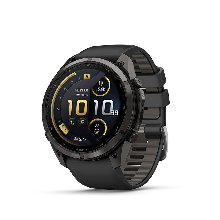 Garmin, fenix 9 Pro inReach 51mm, Watch, Watch Color: Titanium, Wristband: Autumn Orange / Spark Orange - Silicone