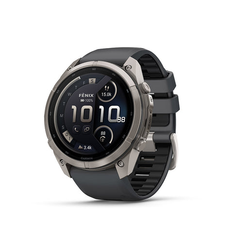 Garmin, fenix 9 Pro inReach 51mm, Watch, Watch Color: Titanium, Wristband: Autumn Orange / Spark Orange - Silicone