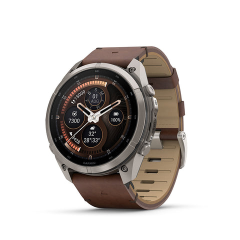 Garmin, fenix 9 Pro inReach 51mm, Watch, Watch Color: Titanium, Wristband: Autumn Orange / Spark Orange - Silicone