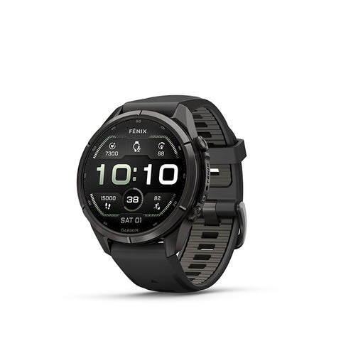Garmin, fenix 9 Pro 43mm, Watch, Watch Color: Titanium, Wristband: Shell Pink/ Autumn Orange - Silicone