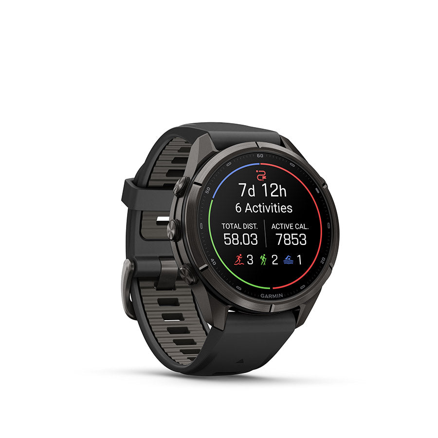 Garmin, fenix 9 Pro 43mm, Watch, Watch Color: Titanium, Wristband: Shell Pink/ Autumn Orange - Silicone
