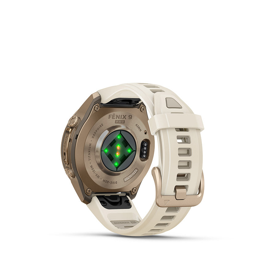 Garmin, fenix 9 Pro 43mm, Watch, Watch Color: Titanium, Wristband: Shell Pink/ Autumn Orange - Silicone