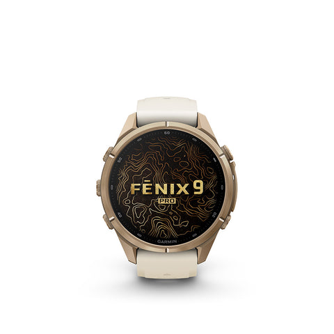 Garmin, fenix 9 Pro 43mm, Watch, Watch Color: Titanium, Wristband: Shell Pink/ Autumn Orange - Silicone