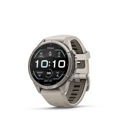 Garmin, fenix 9 Pro 43mm, Watch, Watch Color: Titanium, Wristband: Shell Pink/ Autumn Orange - Silicone