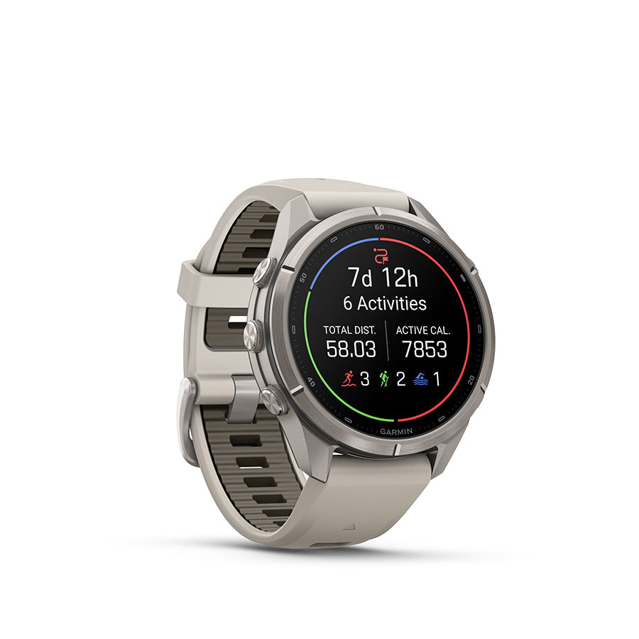 Garmin, fenix 9 Pro 43mm, Watch, Watch Color: Titanium, Wristband: Shell Pink/ Autumn Orange - Silicone