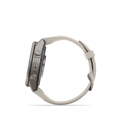 Garmin, fenix 9 Pro 43mm, Watch, Watch Color: Titanium, Wristband: Shell Pink/ Autumn Orange - Silicone