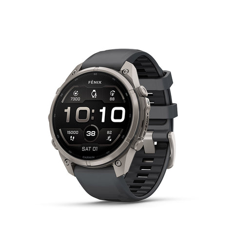 Garmin, fenix 9 Pro 47mm, Watch, Watch Color: Titanium, Wristband: Orange/ Spark Orange - Silicone