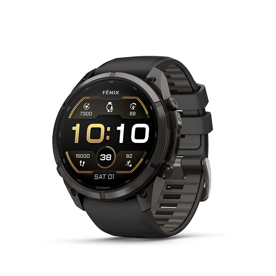 Garmin, fenix 9 Pro 51mm, Watch, Watch Color: Titanium, Wristband: Autumn Orange / Spark Orange - Silicone