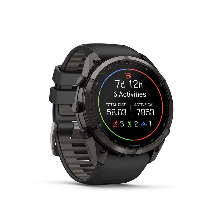 Garmin, fenix 9 Pro 51mm, Watch, Watch Color: Titanium, Wristband: Autumn Orange / Spark Orange - Silicone