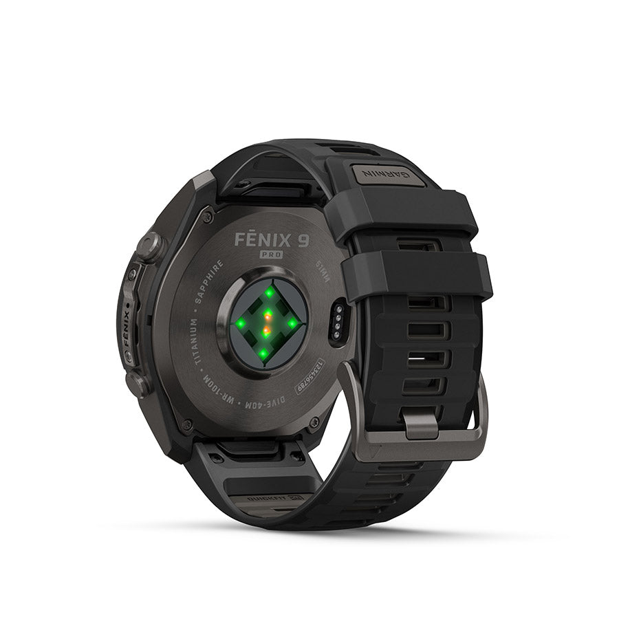 Garmin, fenix 9 Pro 51mm, Watch, Watch Color: Titanium, Wristband: Autumn Orange / Spark Orange - Silicone
