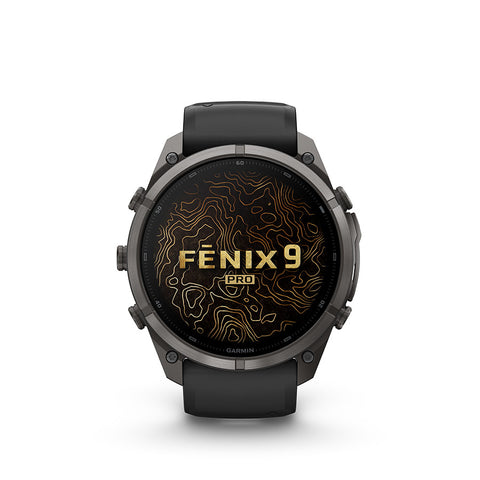 Garmin, fenix 9 Pro 51mm, Watch, Watch Color: Titanium, Wristband: Autumn Orange / Spark Orange - Silicone