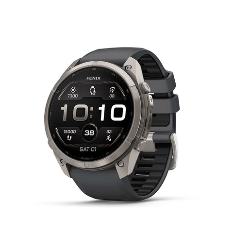 Garmin, fenix 9 Pro 51mm, Watch, Watch Color: Titanium, Wristband: Autumn Orange / Spark Orange - Silicone