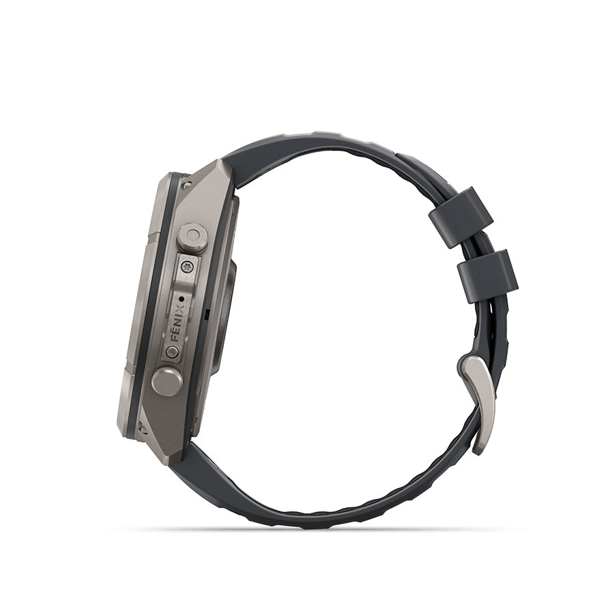 Garmin, fenix 9 Pro 51mm, Watch, Watch Color: Titanium, Wristband: Autumn Orange / Spark Orange - Silicone