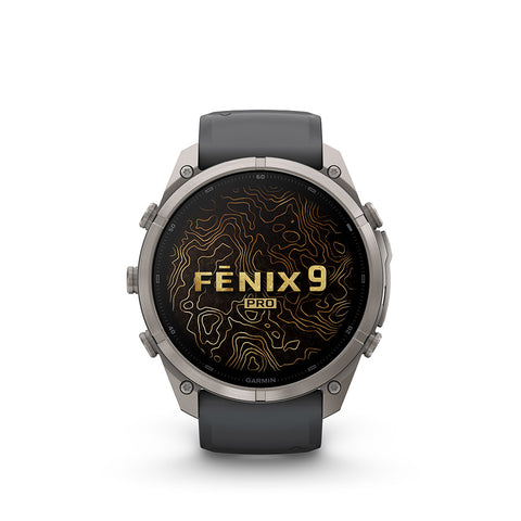 Garmin, fenix 9 Pro 51mm, Watch, Watch Color: Titanium, Wristband: Autumn Orange / Spark Orange - Silicone