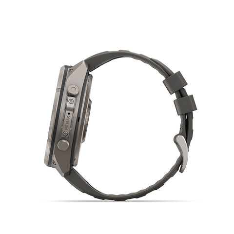 Garmin, fenix 9 Pro Solar 51mm, Watch, Watch Color: Titanium, Wristband: Pebble Grey/ Silver Grey - Silicone