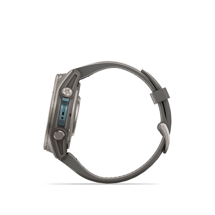 Garmin, fenix 9 43mm, Watch, Watch Color: Titanium, Wristband: Fog Grey - Silicone