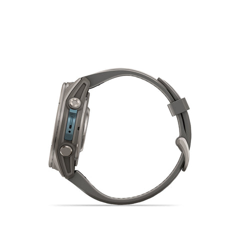 Garmin, fenix 9 43mm, Watch, Watch Color: Titanium, Wristband: Fog Grey - Silicone