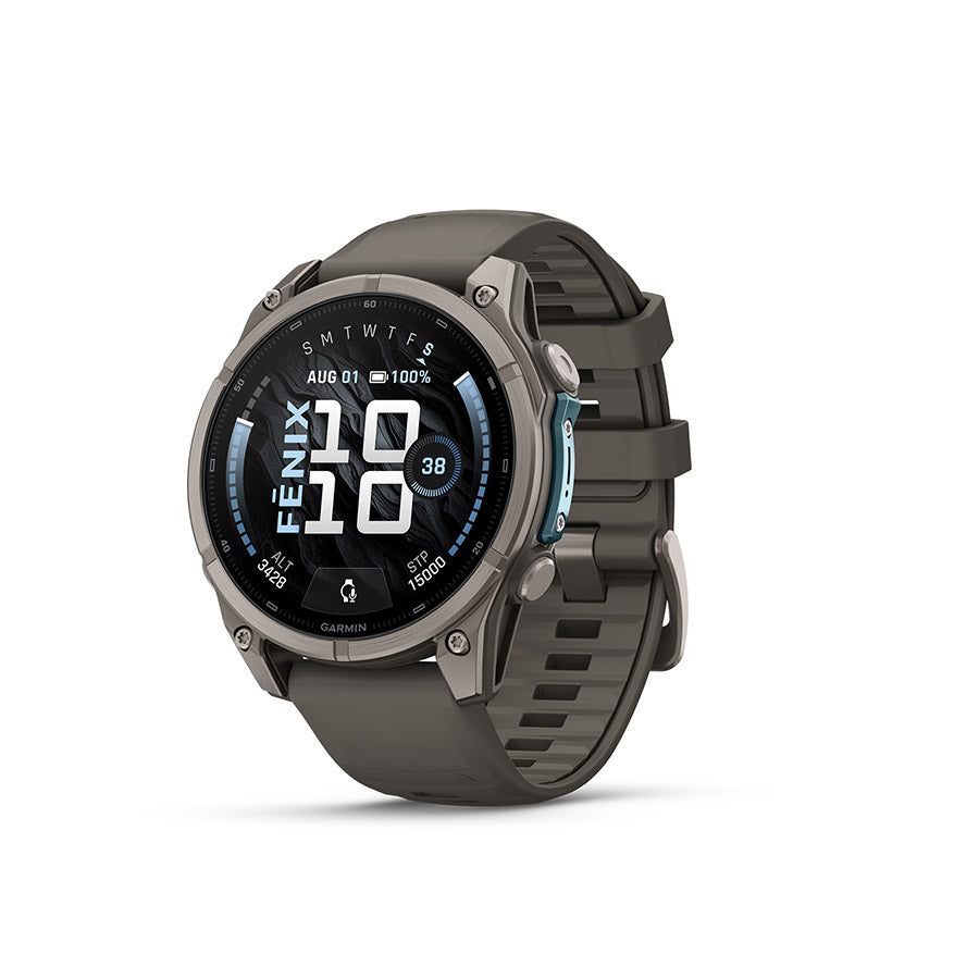 Garmin, fenix 9 47mm, Watch, Watch Color: Titanium, Wristband: Pebble Grey - Silicone