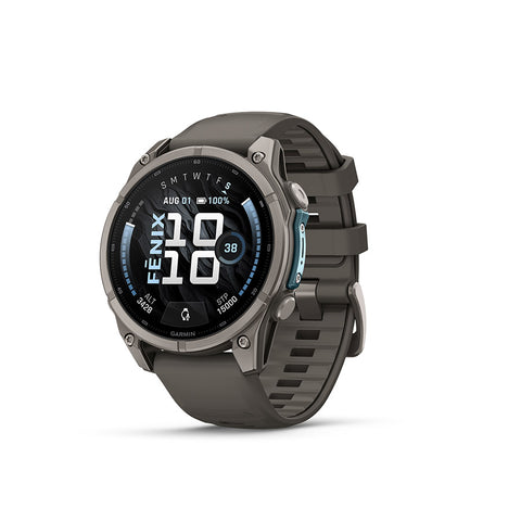 Garmin, fenix 9 47mm, Watch, Watch Color: Titanium, Wristband: Pebble Grey - Silicone