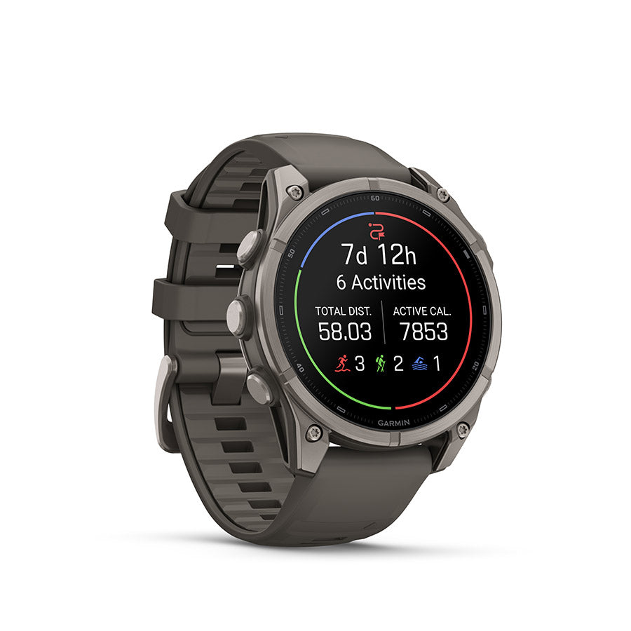 Garmin, fenix 9 47mm, Watch, Watch Color: Titanium, Wristband: Pebble Grey - Silicone