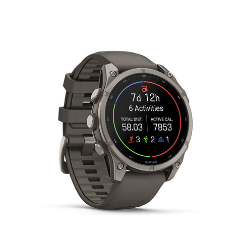 Garmin, fenix 9 47mm, Watch, Watch Color: Titanium, Wristband: Pebble Grey - Silicone