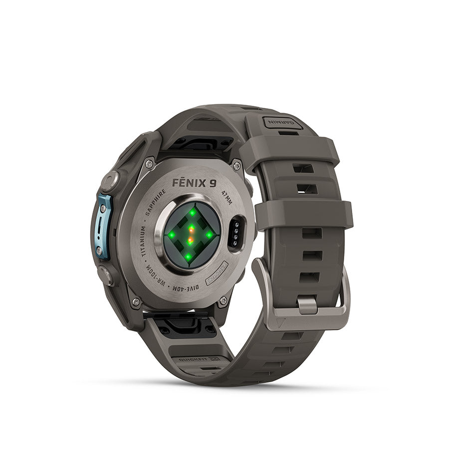 Garmin, fenix 9 47mm, Watch, Watch Color: Titanium, Wristband: Pebble Grey - Silicone