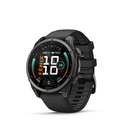 Garmin, fenix 9 47mm, Watch, Watch Color: Titanium, Wristband: Pebble Grey - Silicone