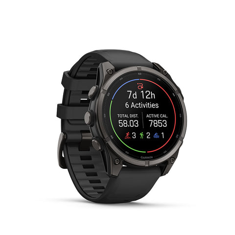 Garmin, fenix 9 47mm, Watch, Watch Color: Titanium, Wristband: Pebble Grey - Silicone