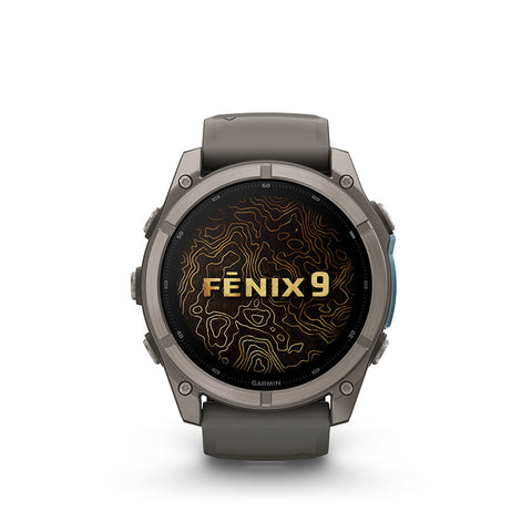 Garmin, fenix 9 51mm, Watch, Watch Color: Titanium, Wristband: Pebble Grey - Silicone