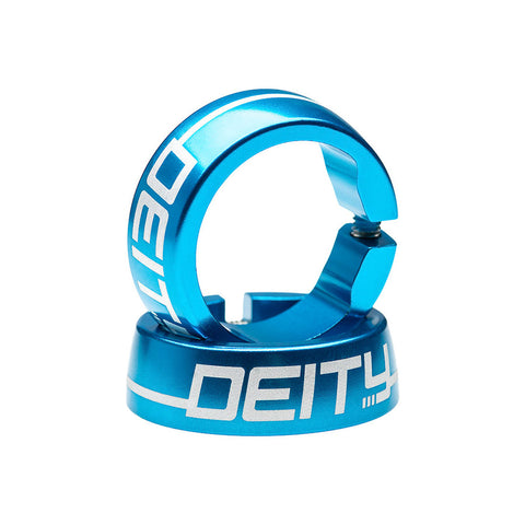 Deity, Grip Clamps for Megattack, Blue, Pair