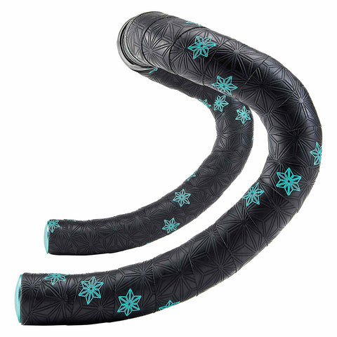 Supacaz, Super Sticky Kush Galaxy, Handlebar Tape, Celeste Print, with Celeste Star Plugs