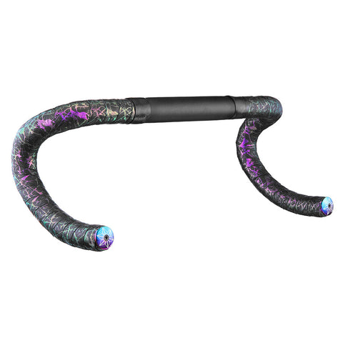 Supacaz, Super Sticky Kush Splat, Handlebar Tape, White/Black, with Black Star Plugs
