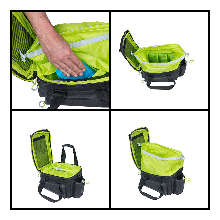 Basil, Miles, Trunk Bag, 36L, Black/Lime