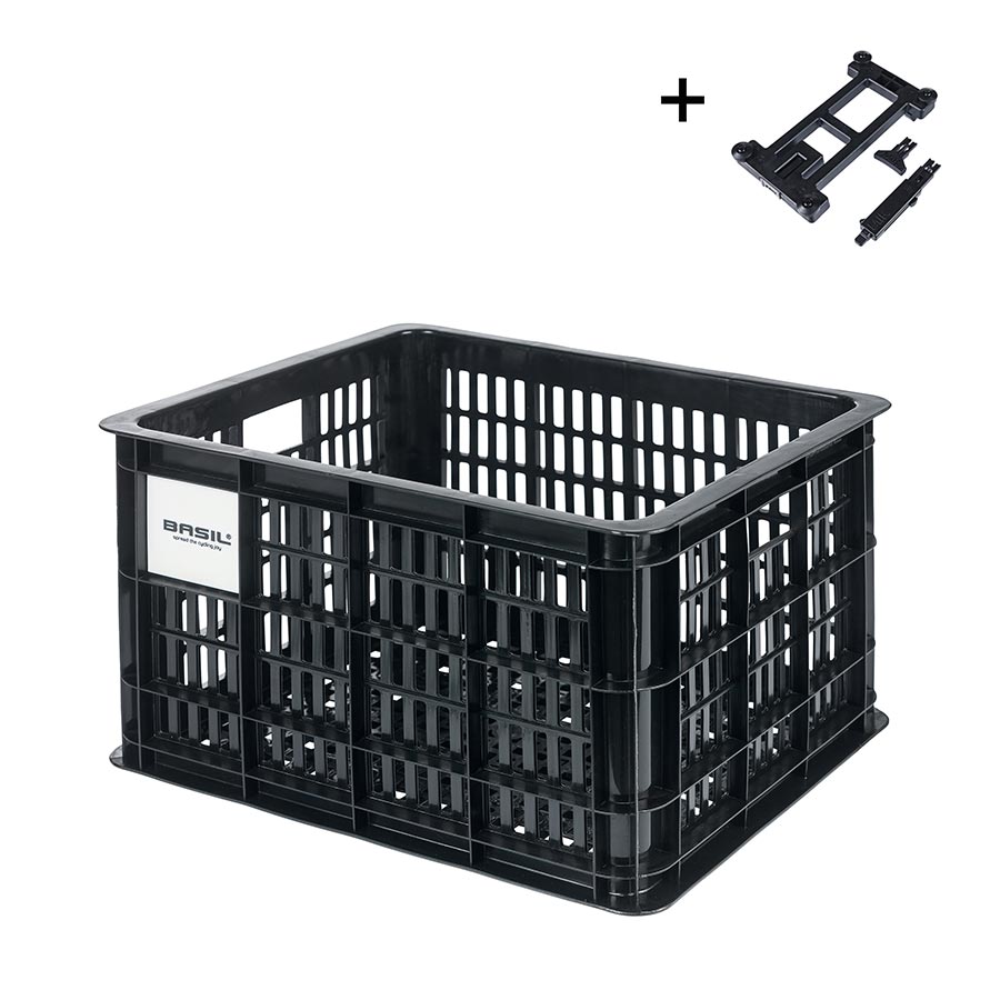 Basil, Bicycle Crate M, Basket, Black