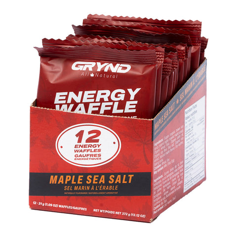 Grynd Energy, Maple Waffle, Bars, Maple Sea Salt, 12pcs