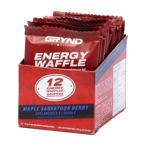 Grynd Energy, Maple Waffle, Bars, Maple Sea Salt, 12pcs