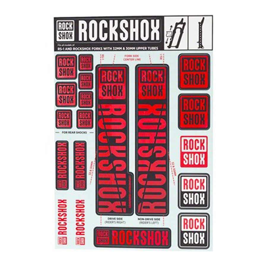 RockShox - 30/32mm Decal Kit Fork Repair Parts _ Unite - B1keparts.com