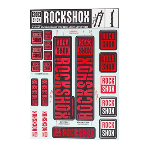 RockShox - 30/32mm Decal Kit Fork Repair Parts _ Unite - B1keparts.com