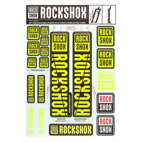 RockShox - 30/32mm Decal Kit Fork Repair Parts _ Unite - B1keparts.com