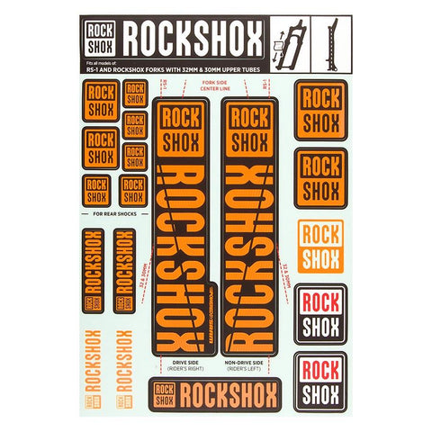 RockShox - 30/32mm Decal Kit Fork Repair Parts _ Unite - B1keparts.com