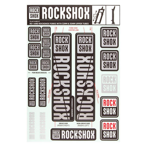 RockShox - 30/32mm Decal Kit Fork Repair Parts _ Unite - B1keparts.com