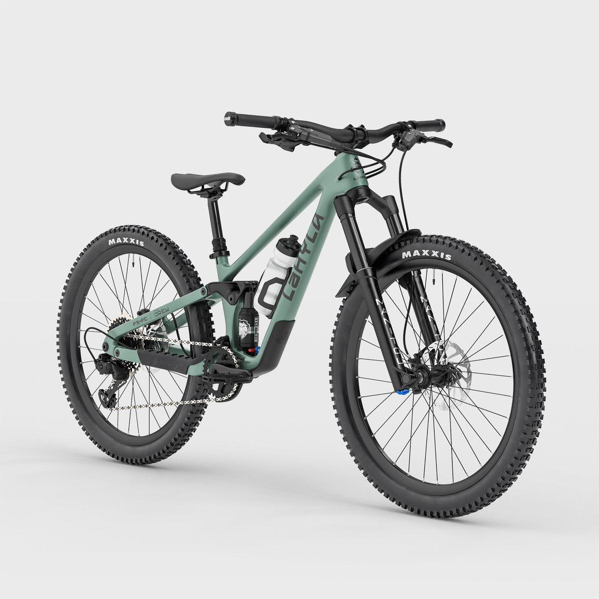 Lahyla Drew 24 full carbon kids full suspension mountain bike, front three-quarter view